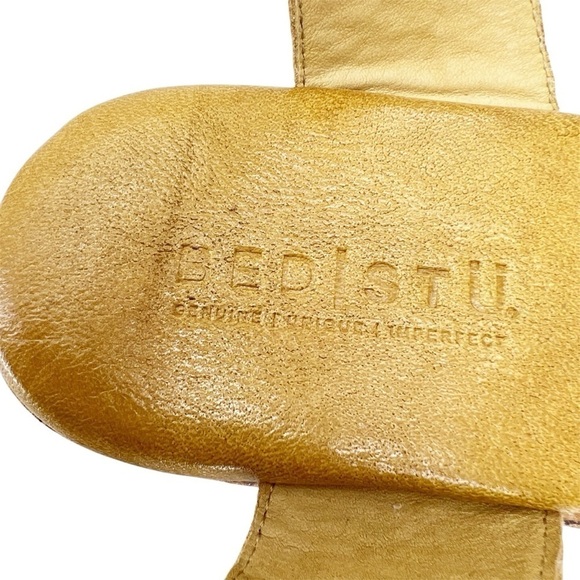 New Bed|Stu Brisa Size 10 Platform Sandal Leather Cashew Tan Flatform Bedstu - Picture 7 of 11